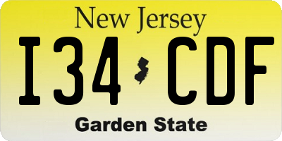 NJ license plate I34CDF