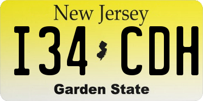 NJ license plate I34CDH