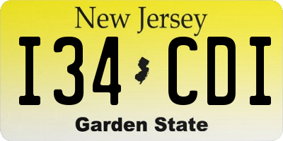 NJ license plate I34CDI