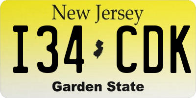 NJ license plate I34CDK