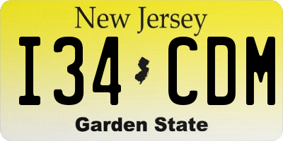 NJ license plate I34CDM