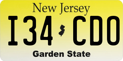 NJ license plate I34CDO