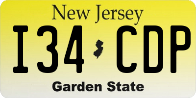 NJ license plate I34CDP