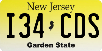 NJ license plate I34CDS