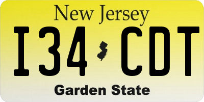 NJ license plate I34CDT