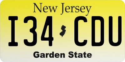 NJ license plate I34CDU