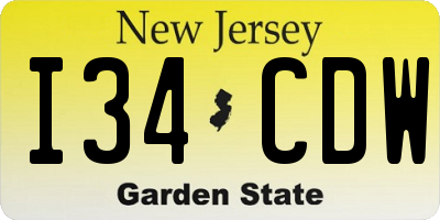 NJ license plate I34CDW