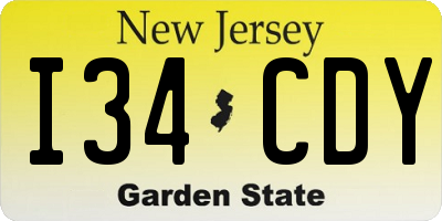 NJ license plate I34CDY