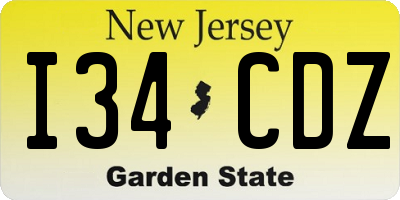 NJ license plate I34CDZ