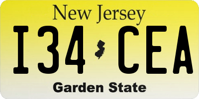 NJ license plate I34CEA