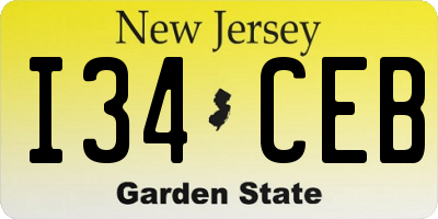 NJ license plate I34CEB