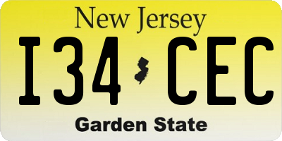 NJ license plate I34CEC