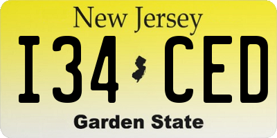 NJ license plate I34CED