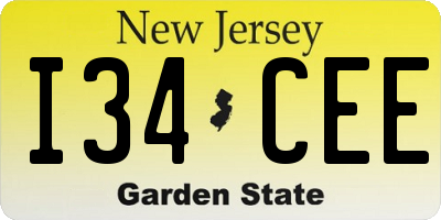 NJ license plate I34CEE