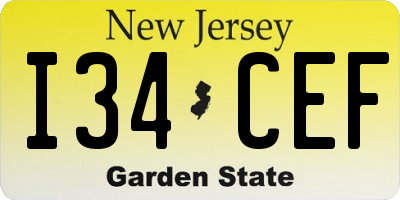 NJ license plate I34CEF