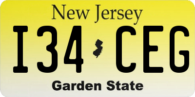 NJ license plate I34CEG