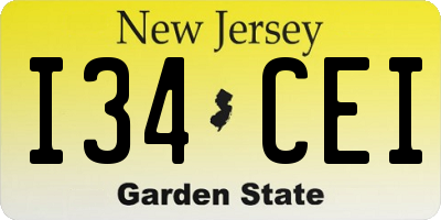 NJ license plate I34CEI