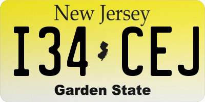 NJ license plate I34CEJ