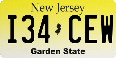 NJ license plate I34CEW