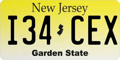 NJ license plate I34CEX