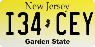 NJ license plate I34CEY