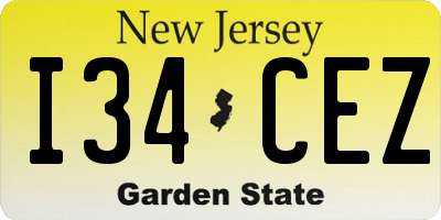 NJ license plate I34CEZ