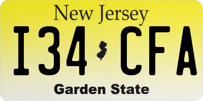 NJ license plate I34CFA