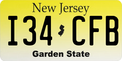 NJ license plate I34CFB