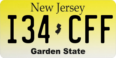 NJ license plate I34CFF