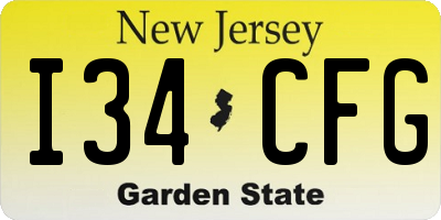 NJ license plate I34CFG