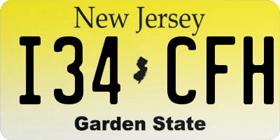 NJ license plate I34CFH