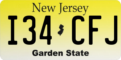 NJ license plate I34CFJ