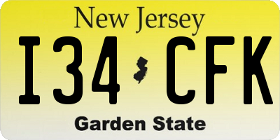 NJ license plate I34CFK