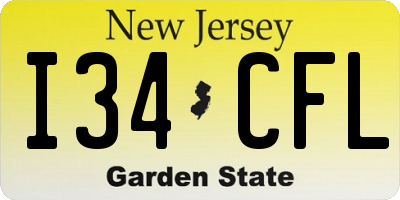 NJ license plate I34CFL