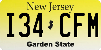NJ license plate I34CFM