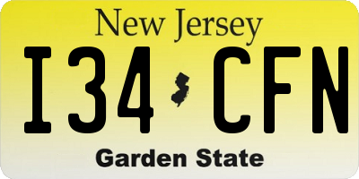 NJ license plate I34CFN