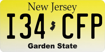 NJ license plate I34CFP