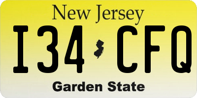 NJ license plate I34CFQ