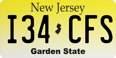NJ license plate I34CFS