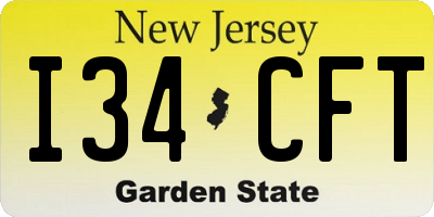 NJ license plate I34CFT