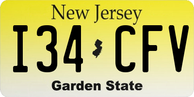 NJ license plate I34CFV