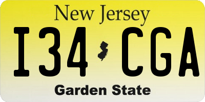 NJ license plate I34CGA