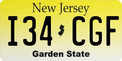 NJ license plate I34CGF