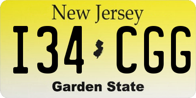 NJ license plate I34CGG