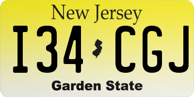 NJ license plate I34CGJ
