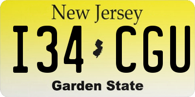 NJ license plate I34CGU