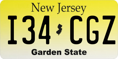 NJ license plate I34CGZ