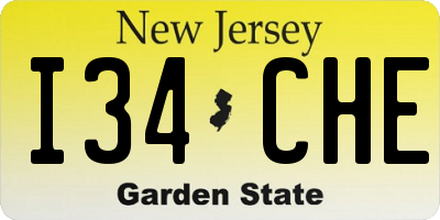 NJ license plate I34CHE