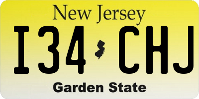 NJ license plate I34CHJ