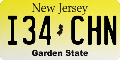 NJ license plate I34CHN